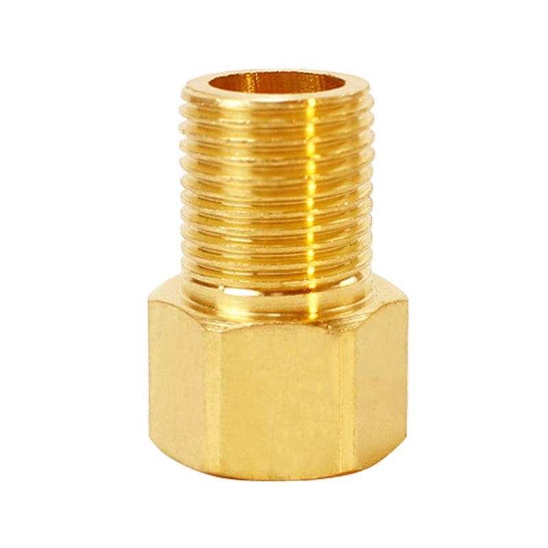 Hooshing Brass Pipe Fitting, 1/2" Female to 1/2" Male Straight Thread Extension Connector 1/2" Male Female Adapter, Length 1.57 Inch/40 mm - Image 5